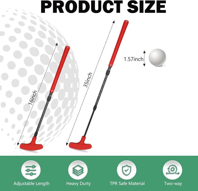 SurChic Adjustable Golf Putter Set, Blue and Red, Heavy Duty TPR Head, 16-35 Inch Length, 2 Pack with 4 Balls, Left and Right Handed - Image 2